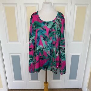 Reel Legends Escapade UPF Top Womens Size XL Multicolor Long Sleeve Floral